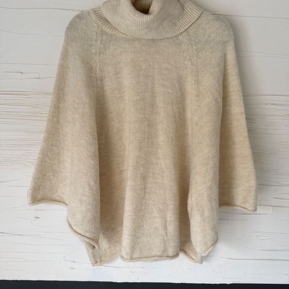 ZARA Turtleneck Poncho Sweater | Size Small | Cream - Picture 3 of 7